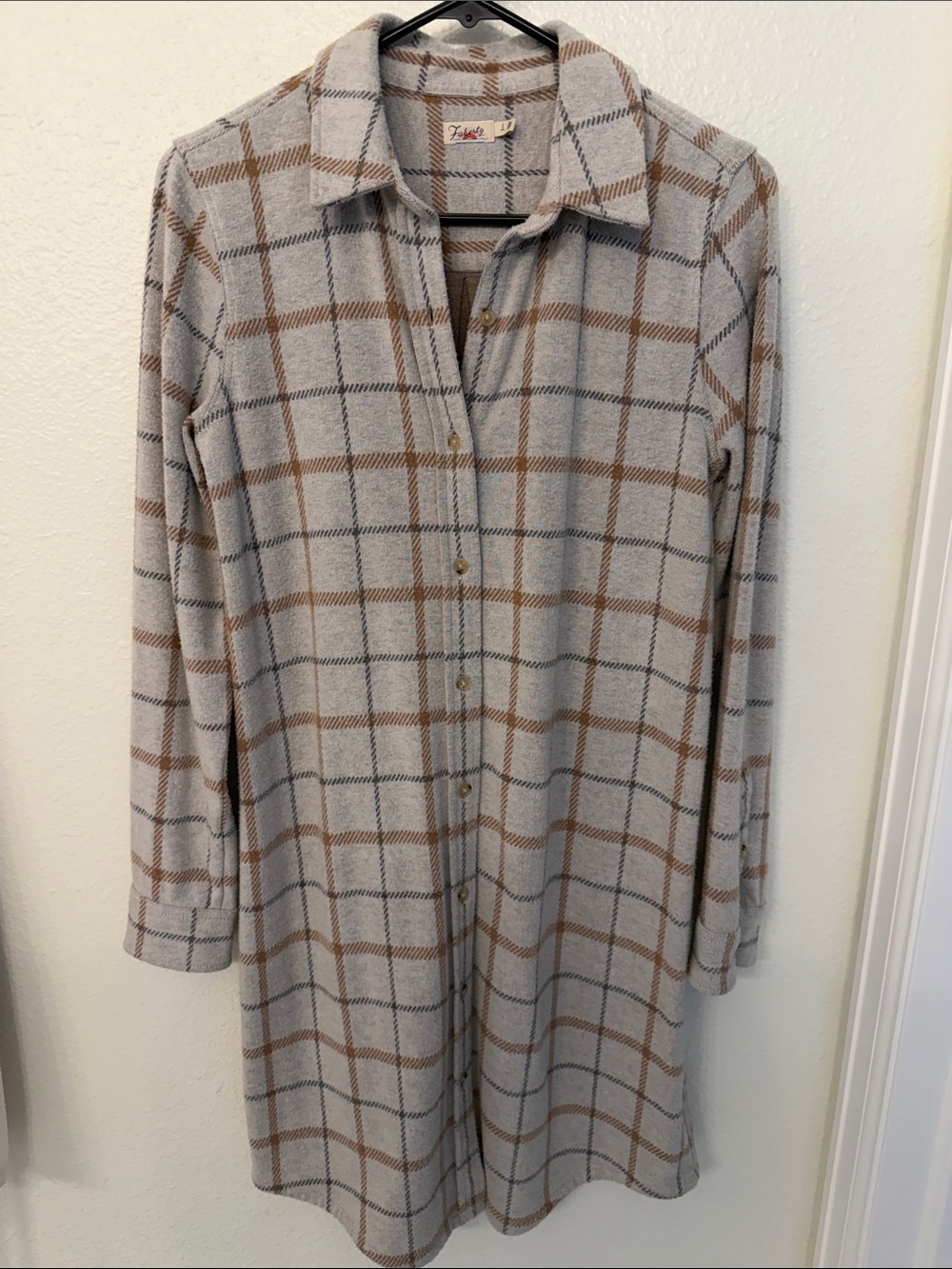Faherty Plaid Long Sleeve Legend Dress